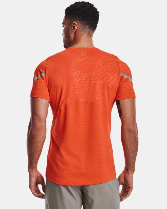 Men's UA RUSH™ Emboss Short Sleeve, Orange, pdpMainDesktop image number 1